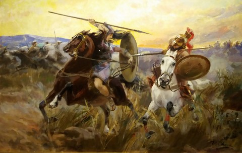 Combate entre griegos y amazonas