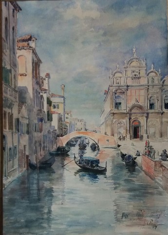 Vista de un Canal de Venecia